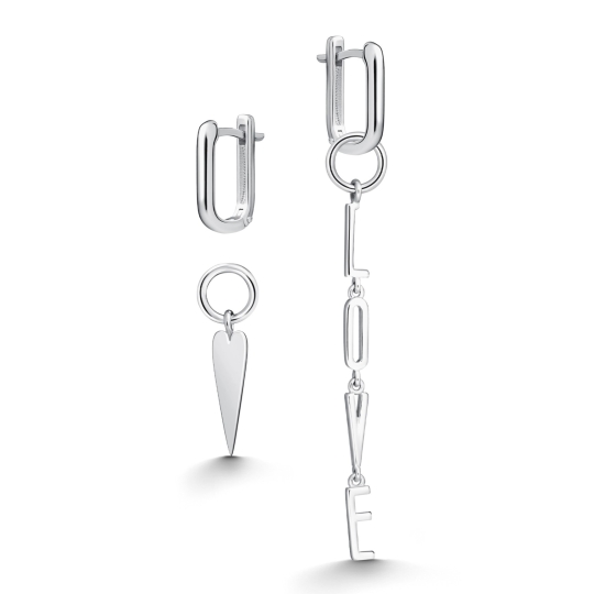 Серьги из серебра с фианитами