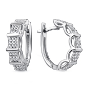 Серьги из серебра с фианитами
