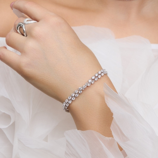 Браслет из серебра плетения "Панцирное"