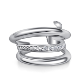 Серьга-кафф из серебра с фианитами