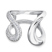 Кольцо из серебра с фианитами