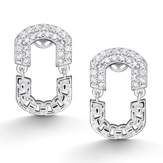 Серьги из серебра с фианитами