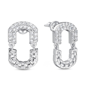 Серьги из серебра с фианитами