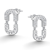 Серьги из серебра с фианитами