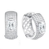 Серьги из серебра с фианитами