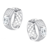 Серьги из серебра с фианитами