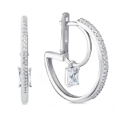 Серьги из серебра с фианитами