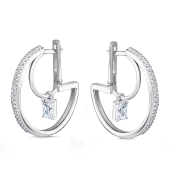 Серьги из серебра с фианитами