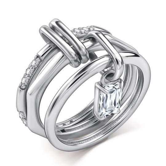 Кольцо из серебра с аметистами