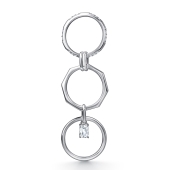 Кольцо-трансформер из серебра с фианитами