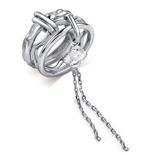 Кольцо из серебра с фианитами