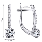 Серьги из серебра с фианитами