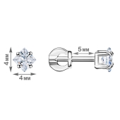Серьги из серебра с фианитами