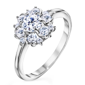 Кольцо из серебра с фианитами