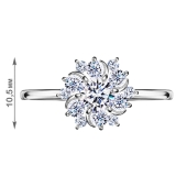 Кольцо из серебра с фианитами