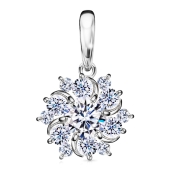 Подвеска из серебра с фианитами