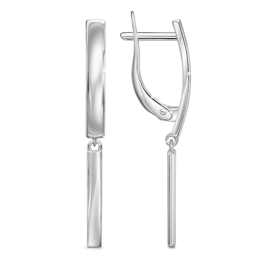 Серьги из серебра с фианитами