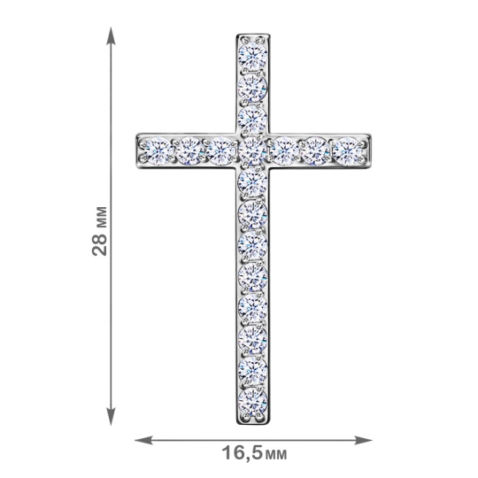Подвеска из серебра с фианитами