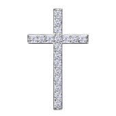 Подвеска-крест из серебра с фианитами