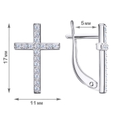 Серьги из серебра с фианитами