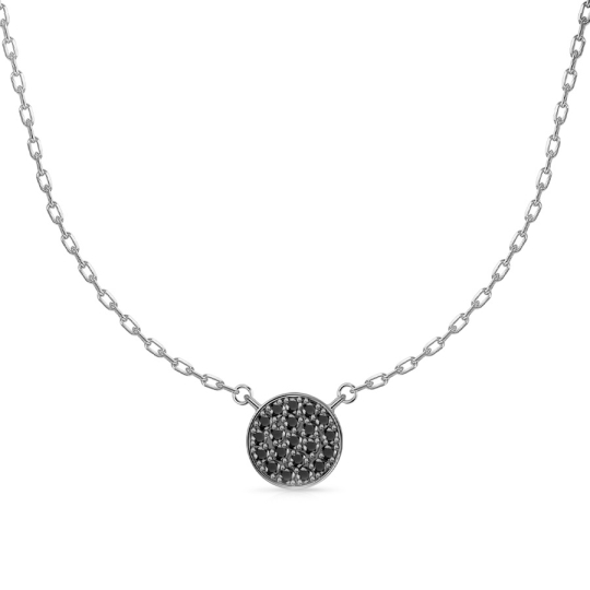 Колье-леска со вставка из серебра и фианитами