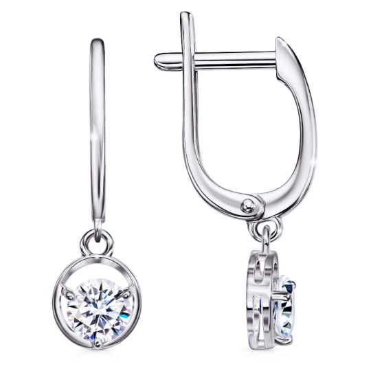 Серьги из серебра с зелёным ониксом