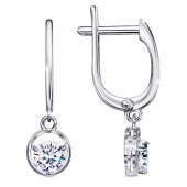 Серьги из серебра с фианитами