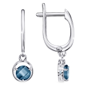 Серьги из серебра с ювелирными кристаллами