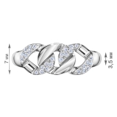 Кольцо из серебра с фианитами