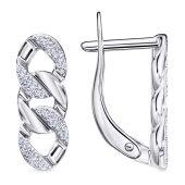 Серьги из серебра с фианитами