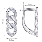 Серьги из серебра с фианитами