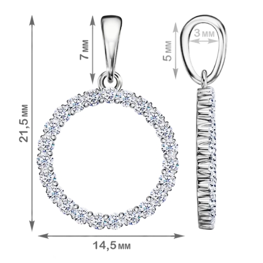 Серьги из серебра с фианитами