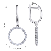 Серьги из серебра с фианитами