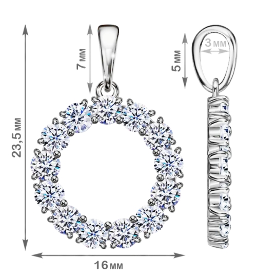 Подвеска из серебра с образом Божьей Матери "Феодоровская" 
