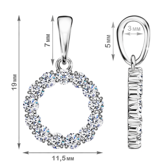 Серьги из серебра с фианитами