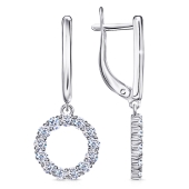Серьги из серебра с фианитами