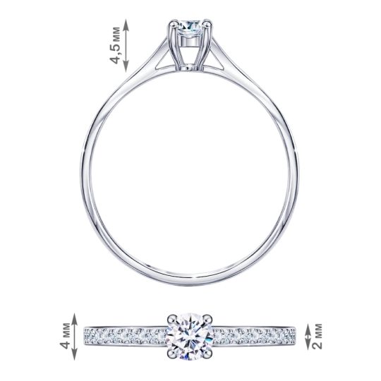 Кольцо из серебра с эмалью и фианитом