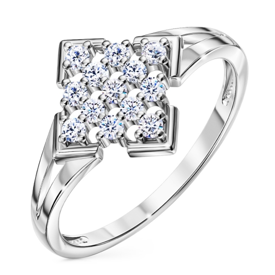 Серьги из серебра с фианитами