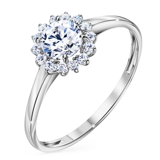 Кольцо из серебра с фианитами