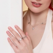 Кольцо из серебра с фианитами