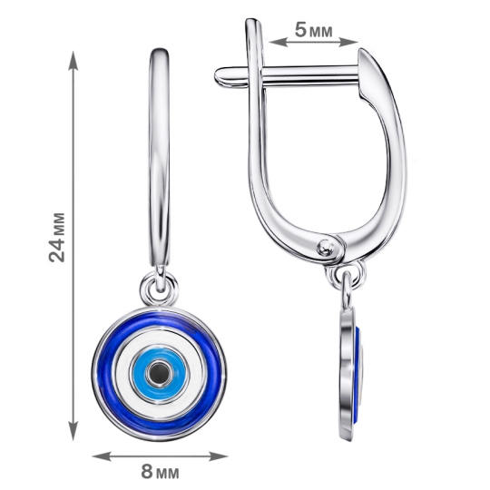 Серьги из серебра с топазами и фианитами