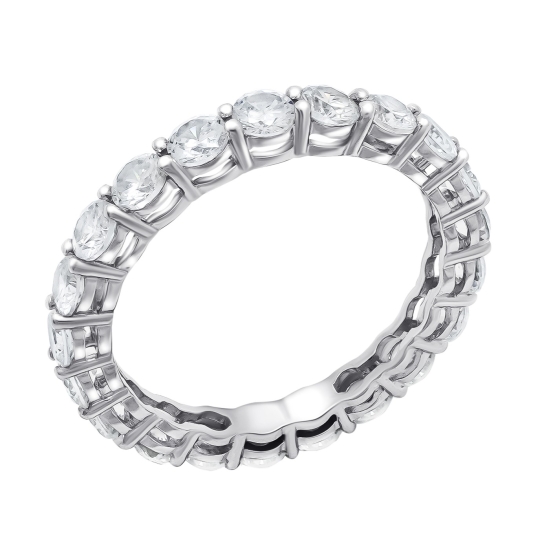 Кольцо из серебра с фианитами