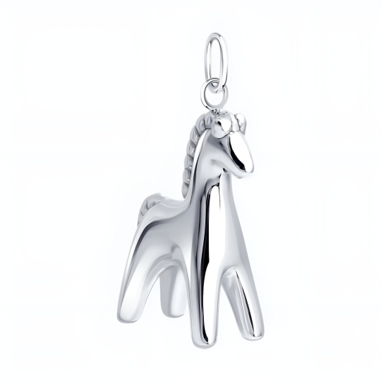 Подвеска из серебра с ювелирным кристаллом лунный оникс