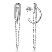 Серьги из серебра с фианитами
