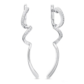 Серьги из серебра с фианитами