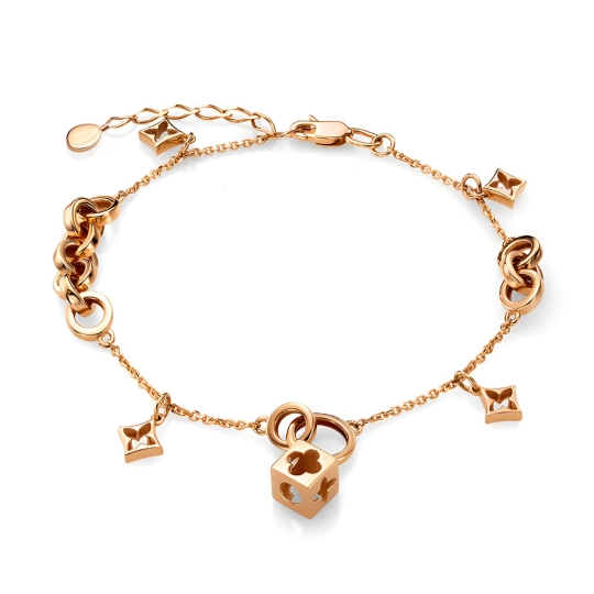 Браслет из лимонного золота с фианитами