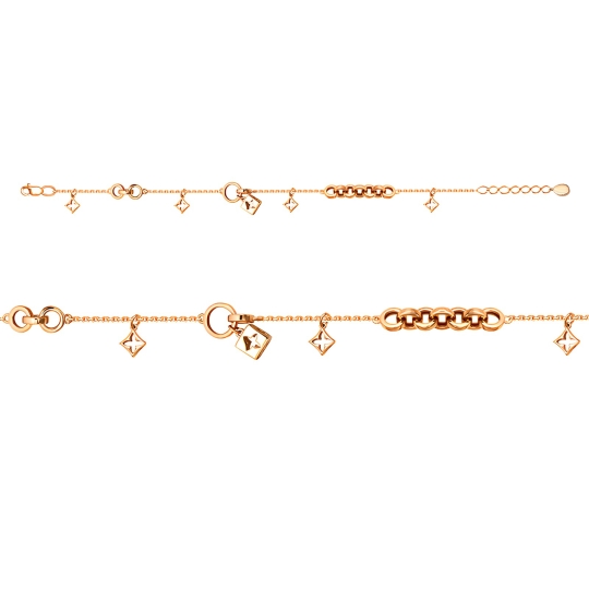 Браслет из лимонного золота с фианитами