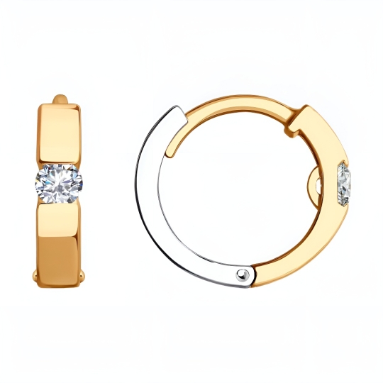 Серьги из золота с бриллиантами и изумрудами