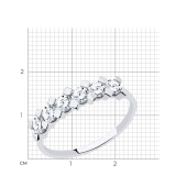 Кольцо из белого золота с фианитами