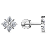 Серьги из серебра с фианитами